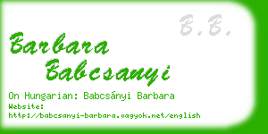barbara babcsanyi business card