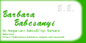 barbara babcsanyi business card